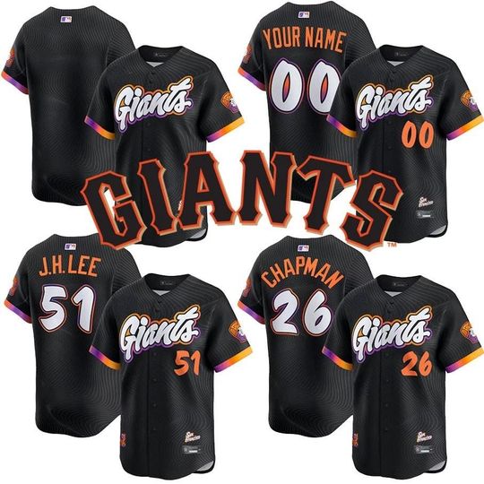 Discover Personalized Giants Black Baseball Jersey, 2025 City Connect
