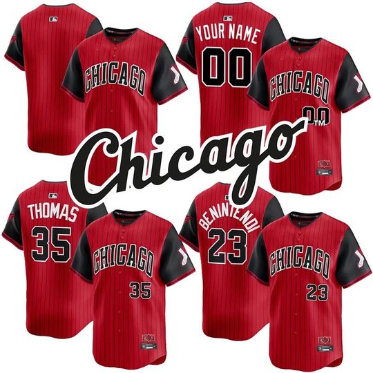 Discover Personalized White Sox Red/Black Baseball Jersey, 2025 City Connect