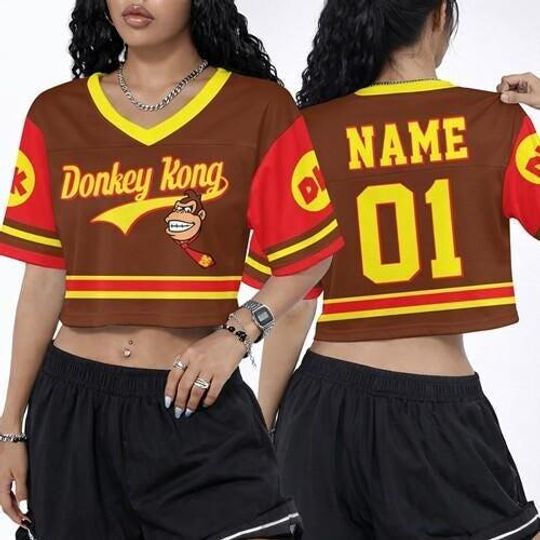 Discover Super Mario Croptop Football Jersey, Disneyland Donkey Kong Football Jersey, Mario Galaxy Movie Shirt, Epic Universe Mario Group Shirt