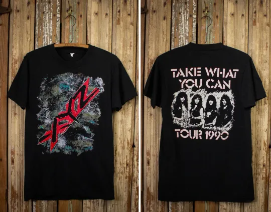 Discover Vintage XYZ Band Take What You Can 1990 Tour T-Shirt Black
