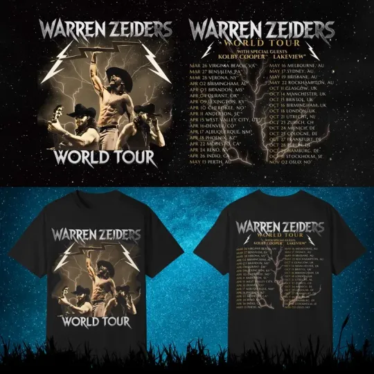 Discover 2026 World Tour 2 Sides Warren Zeiders Black Shirt Unisex S-5XL E2414