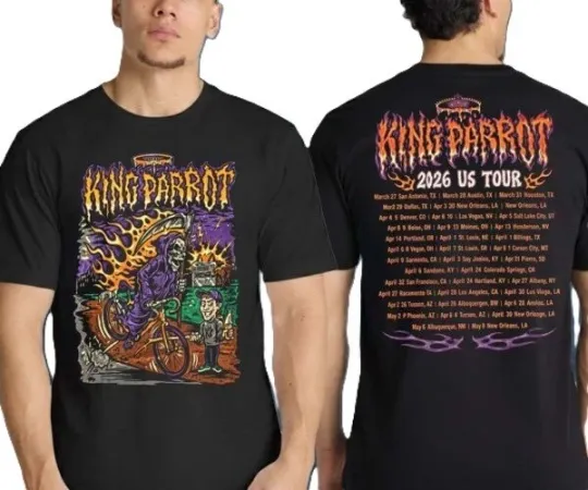 Discover King Parrot 2026 Tour Us Tour Schedule Two Sided Unisex T-Shirt