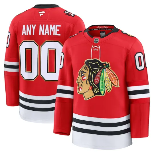 Discover Men's Chicago Blackhawks Red Centennial Premium Custom- Stitched!!!