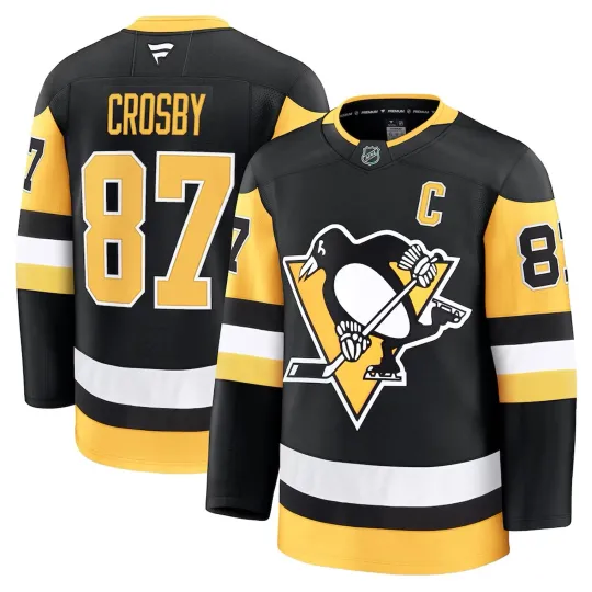 Discover Men's Pittsburgh Penguins Sidney Crosby Black Home Premium - Embroidery Tee