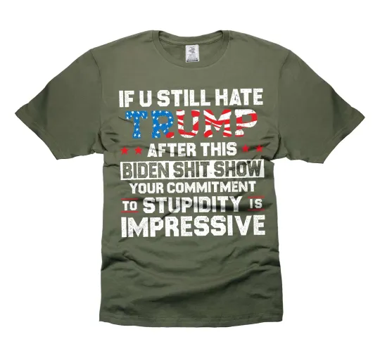 Discover Donald Trump Patriotic T-Shirt USA Flag Anti-Biden Tee