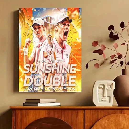 Discover Congrats Jannik Sinner 2026 Miami Open Champions Poster