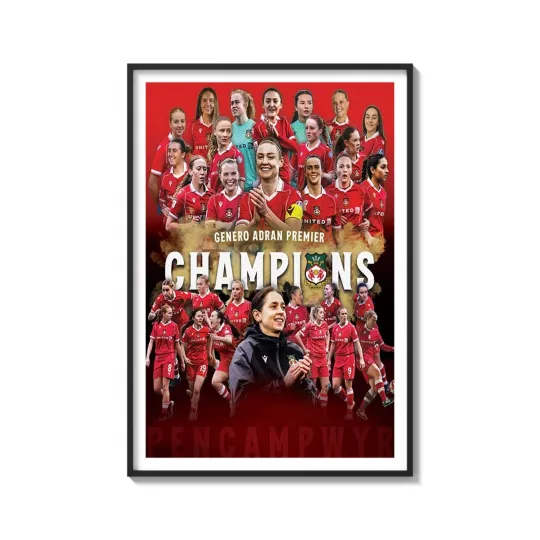 Discover Wrexham AFC Women 2026 Genero Adran Premier Champions Poster