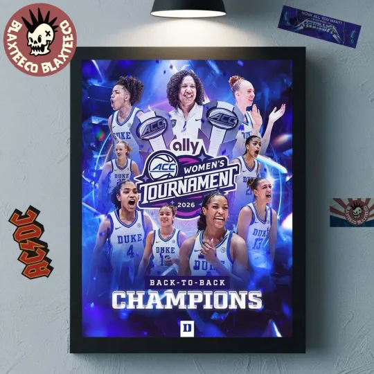 Discover Dvke Team Blue D*evils Women’s Basketball Back To Back 2026 Champions Poster