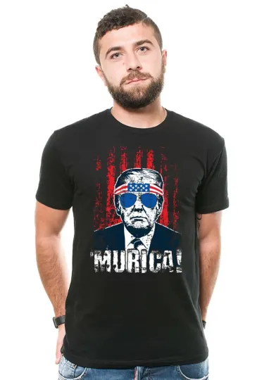 Discover Merica Funny Donald Trump T-Shirt Patriotic USA Flag Tee