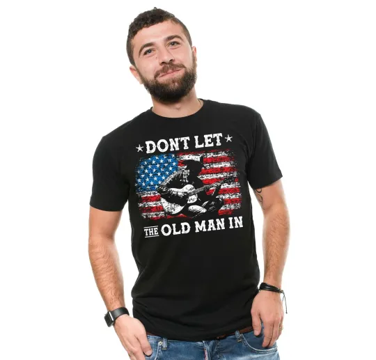 Discover Men's Guitarist T-Shirt, Don't Let the Old Man In, Music Guitar Shirt