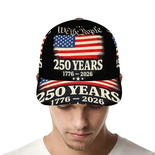Discover We The People 250 Years Anniversary AOP Print Baseball Cap USA Patriotic Cap