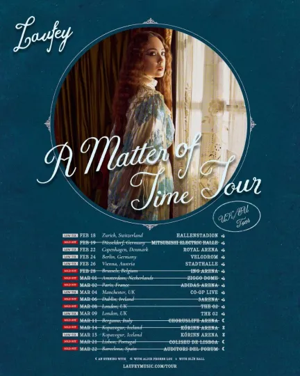 Laufey A Matter Of Time 2026 Europe Tour Poster – Jazz Pop Concert Wall Art