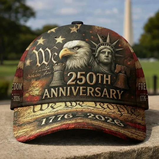 Discover USA 250th Anniversary 3D Baseball Cap Eagle American Flag Hat Patriotic Gift