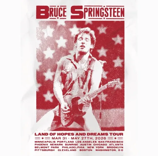 Discover Bruce Springsteen & The E Street Band Land of Hope and Dreams Tour 2026 Poster