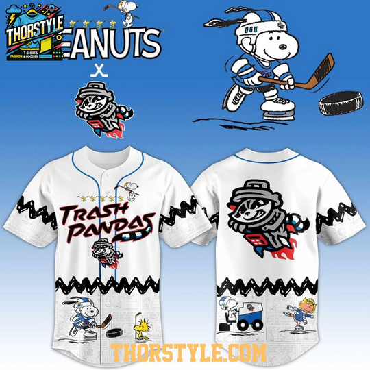 Rocket City Trash Pandas x Peanuts Night 2026 Baseball Jersey