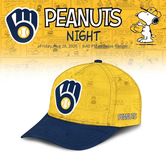 Discover Milwaukee Brewers Peanuts Night Baseball Cap