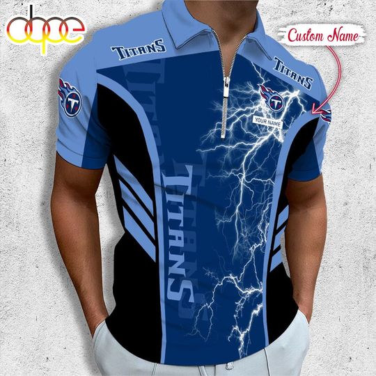 Personalized Tennessee Titans Football Zipper Polo Shirt