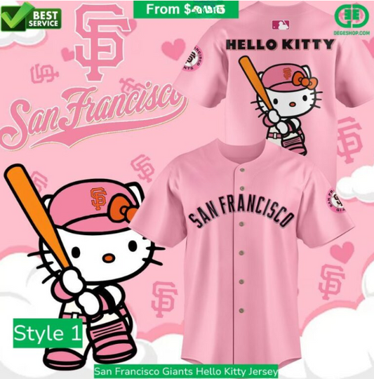 San Francisco Giants Hello Kitty Baseball Jersey