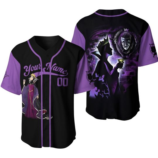 Personaized Evil Queen Snow White Villain Halloween Baseball Jersey Shirt