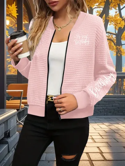 It's My Birthday Waffle Bomber Jacket