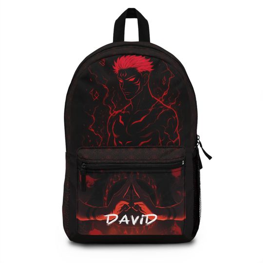 Discover Anime Cursed King Red Black Backpack | Dark Anime Style Bag JJK Fans, Cosplayers & Teens | Manga Inspired Gift for Him or Her back to school