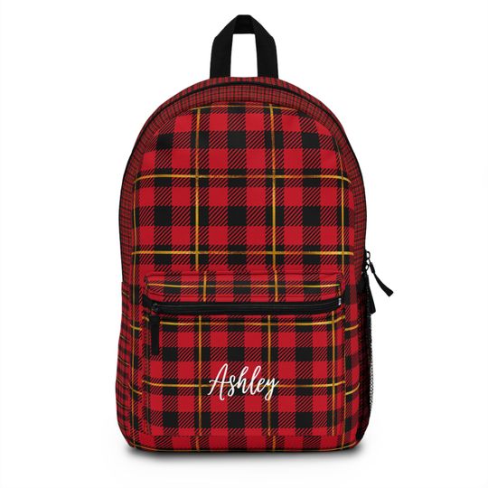 Discover Personalized plaid backpack , red plaid backpack, pattern Backpack ,back to school,Pre-k Grad school,high school, kids backpack