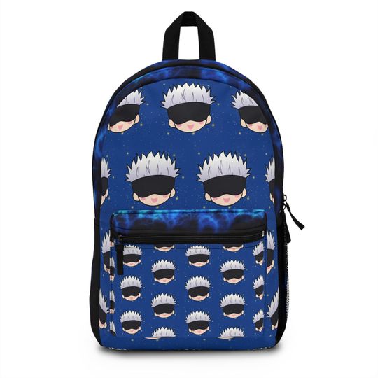 Discover Blue Sorcerer Anime pattern Backpack | preppy Bag for JJK Fans, Cosplayers Teens | Stylish Gift for Anime Lovers & Students back to school