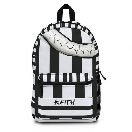 Discover Custom anime Striped Kimono Backpack | Black White School Bag for Kids, Teens, Cosplay Fans | Unique Gift for Anime Lovers | anime book bag