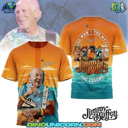 Discover Jimmy Buffett Legend Style Music Fan Gift 3D T-shirt
