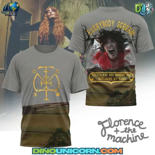 Discover Florence and The Machine Everybody Scream Style 3D T-shirt