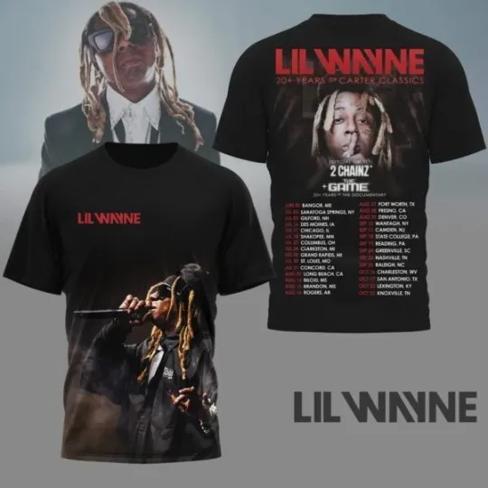 Discover Lil Wayne 20+ Years of Carter Classics Tour Special T Shirt 3D Unisex All Size