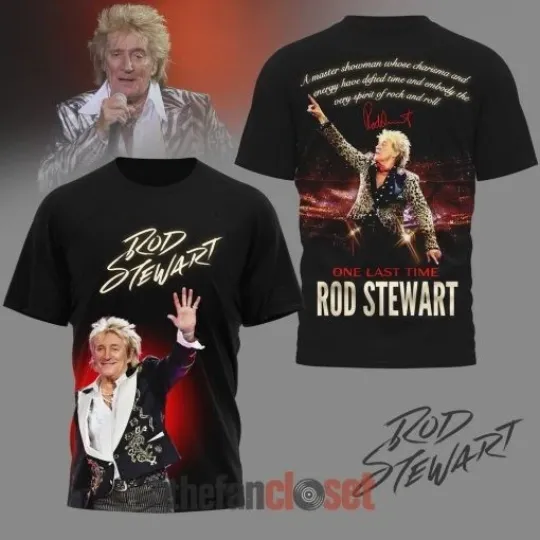 Discover Rod Stewart One Last Time Tour 2026 Shirt 3D Unisex All Size