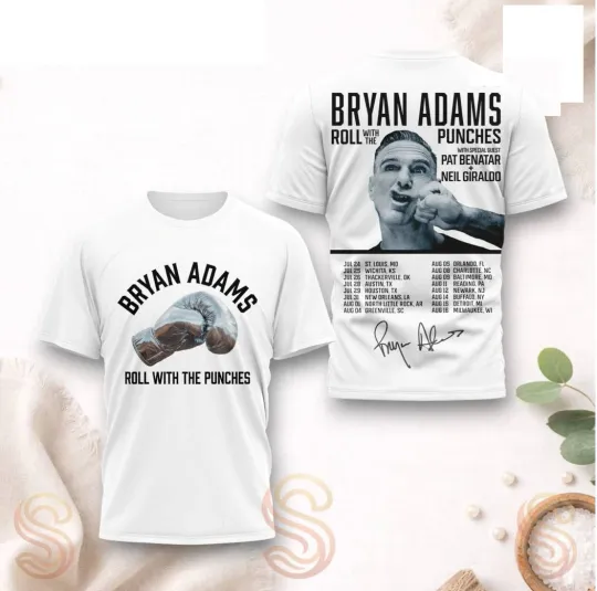 Discover Bryan Adams Roll With The Punches Canadian Tour AOP 3D T Shirt Full Size S-5XL