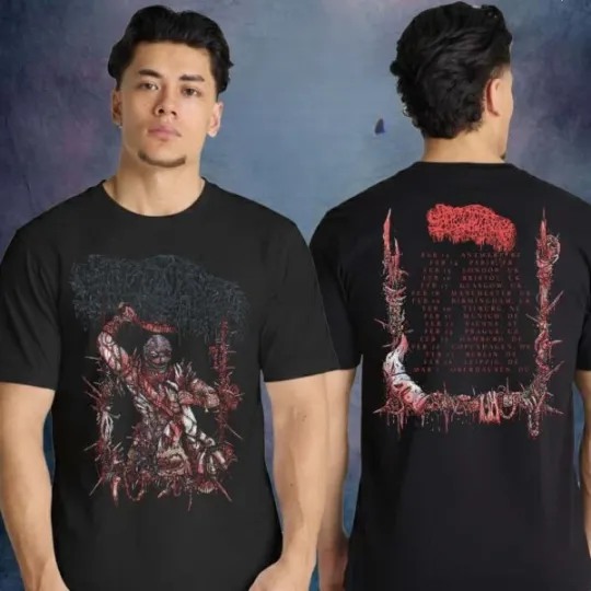 Discover Sanguisugabogg Merch Tour Dates 2026 Two Sided Unisex T-Shirt