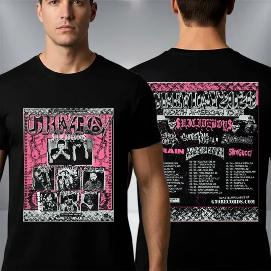 Discover Suicide Boys Grey Day 2026 North American Tour Schedule Tour Dates T-Shirt