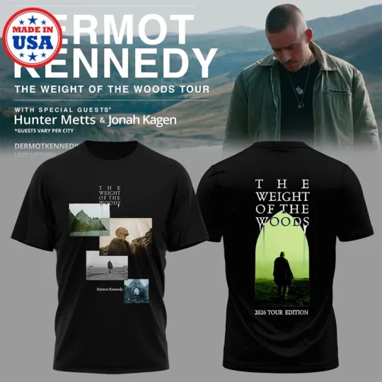 Discover Dermot Kennedy The Weight of the Woods Tour 2026 Unisex Double Sided T-Shirt