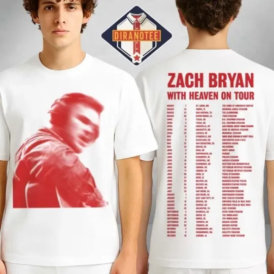 Discover Zach Bryan Tour With Heaven On Tour 2026 Merch Unisex Tee Shirt