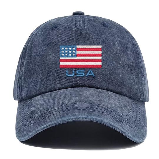 Discover Embroidered USA Flag Dad Hat | Cotton Baseball Cap