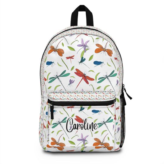 Discover dragonfly backpack , dragonfly pattern Backpack ,back to school, Pre-k Grad school,high school, Personalized backpack, rainbow bag