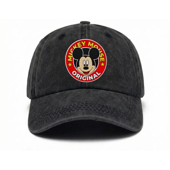 Mickey Mouse Vintage Embroidered Cap, Classic Disney Baseball Cap, Mickey Embroidery, Disneyland Trip Headwear, Disney Hat Birthday Gift