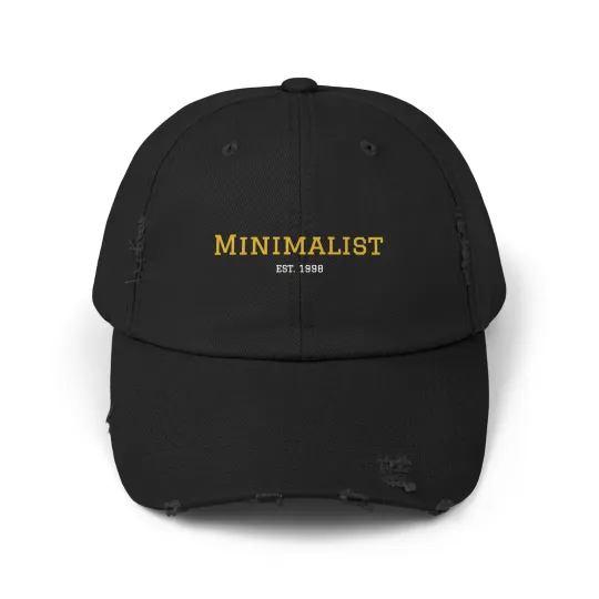 Discover Minimalist Embroidered Distressed Baseball Cap