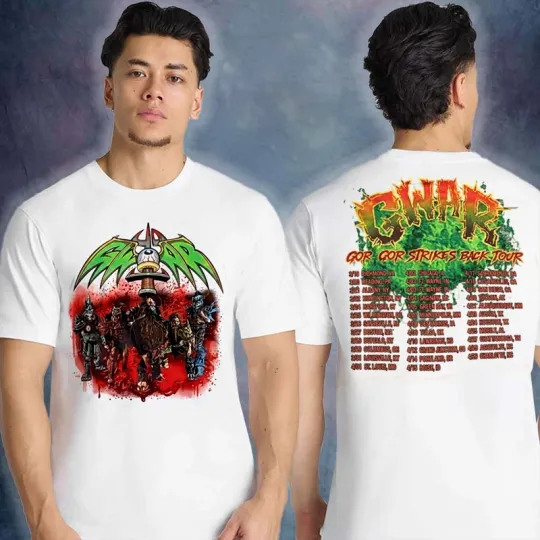 Discover Gwar Gor Gor Strikes Back Tour 2026 Bloodbath Splatter Tour Dates 2 Sided T-Shirt