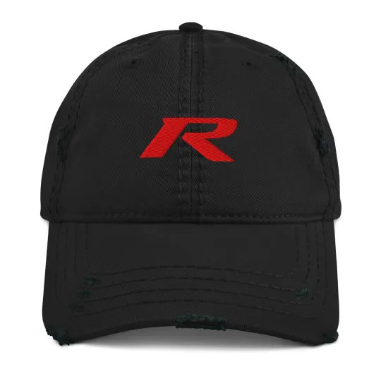 Type R Embroidered Distressed Dad Hat