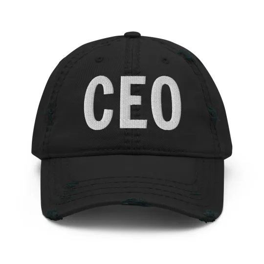 Embroidered Distressed Dad Hat for Entrepreneurs and CEOs