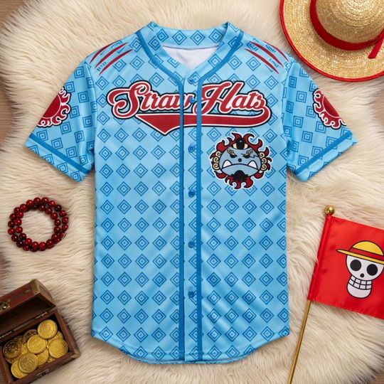 Discover One Piece Straw Hat Pirates Baseball Jersey, Anime Knight Cosplay Shirt