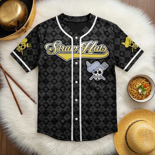 Discover Sanji One Piece Baseball Jersey, Straw Hat Pirates Shirt, Manga Fan Apparel