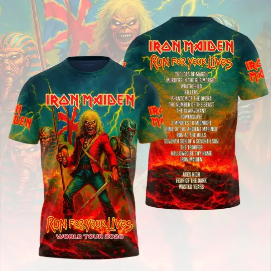 Discover Maiden 2026 World Tour 3D Apparel Tshirt