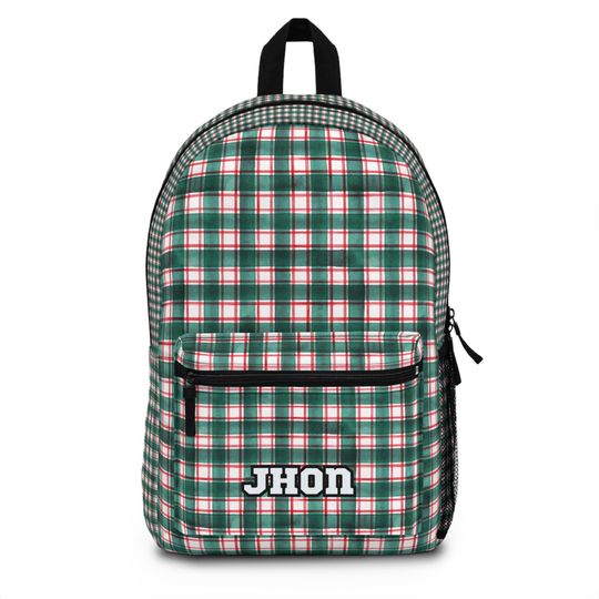 Discover Custom Plaid Pattern Backpack, Back to School, Pre-k Grad school, High school