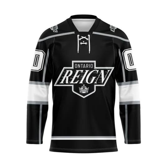 Discover Ontario Reigns Personalized 2025/26 Black Lace Hockey Shirt Fan Gear