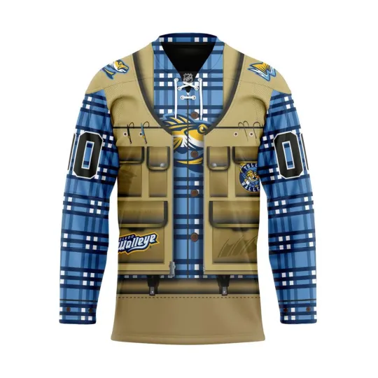 Discover Toledo Walleye Personalized 2026 Hooked On Fishing Lace Hockey Shirt Fan Gear